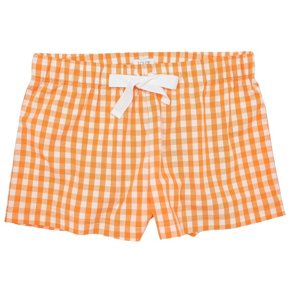 J. Crew Factory Other - J.Crew Factory Women's Poplin Pajama Short Gingham Orange White Size Large